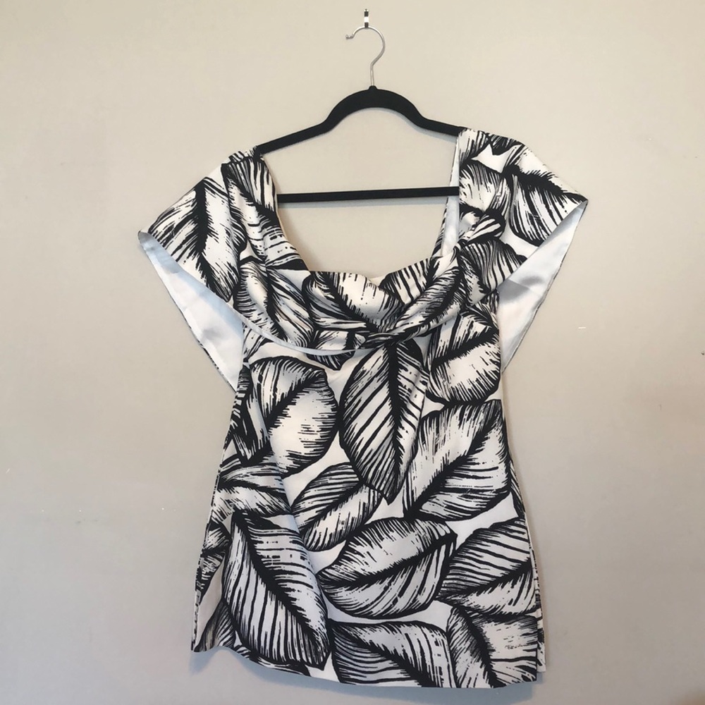 ASOS Palm Tree Banana Leaf Tunic Blouse
